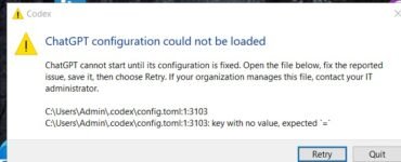 When the ChatGPT Configuration file could not be loaded, and Useful Tweaks